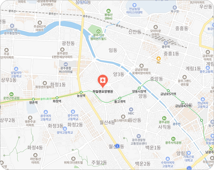 하일렌요양병원 위치와 주변 지역 지도